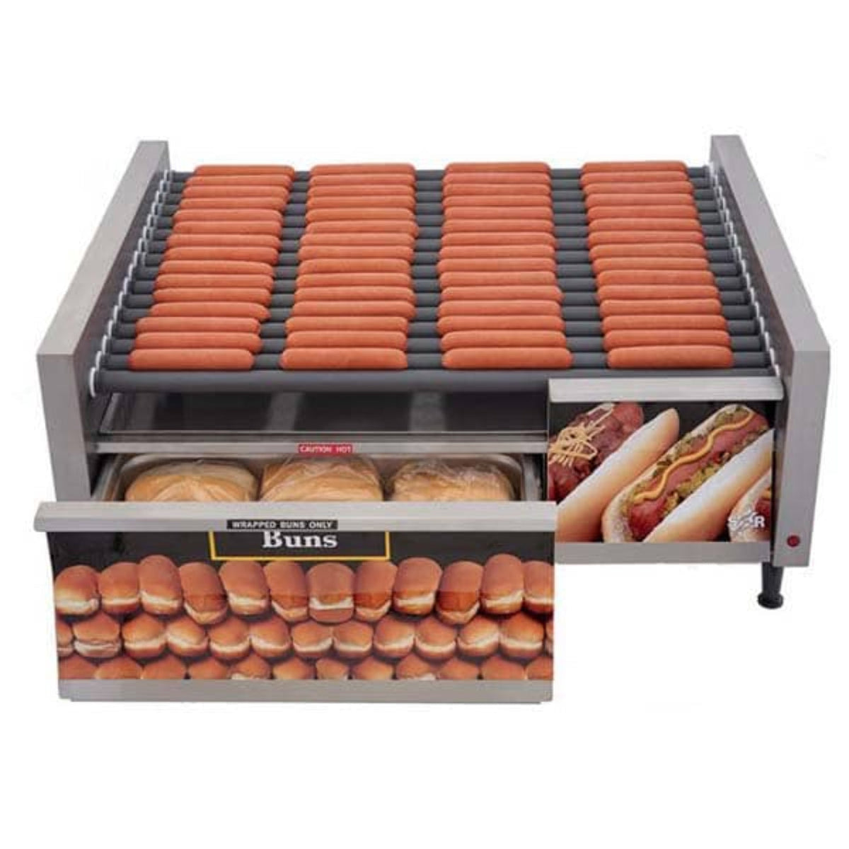 Star 8A-30STBD-230V Grill-Max® Roller Grills with Analog Controls with Clear Bun Door 230V - 8A-30STBD-230V