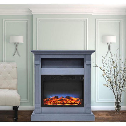 Cambridge 33.9-in W Slate Blue Fan-Forced Electric Fireplace - CAM3437-1SBLLG2