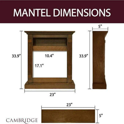 Cambridge Sienna 34 In. Electric Fireplace w/ Enhanced Log Display and Walnut Mantel - CAM3437-1WALLG2