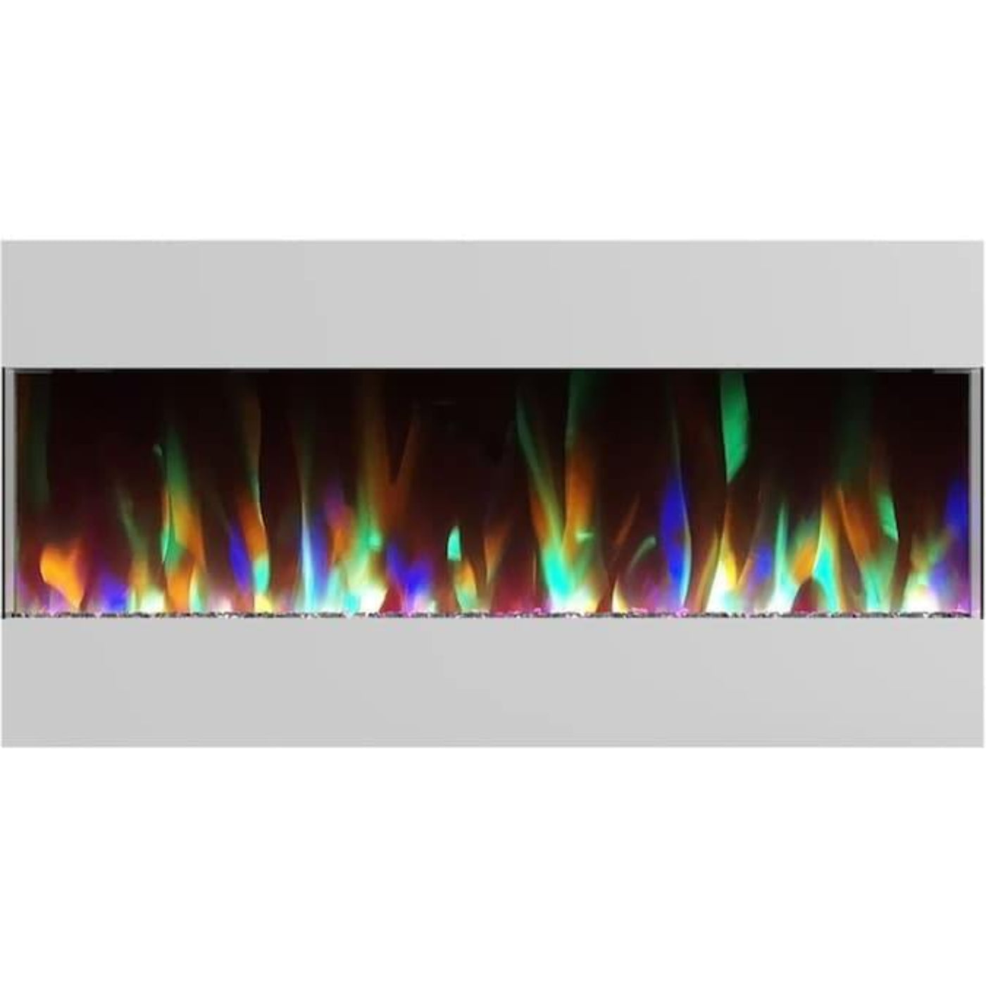 Cambridge 42 In. Recessed Wall Mounted Electric Fireplace with Crystal and LED Color Changing Display, Black - CAM42RECWMEF-1BLK