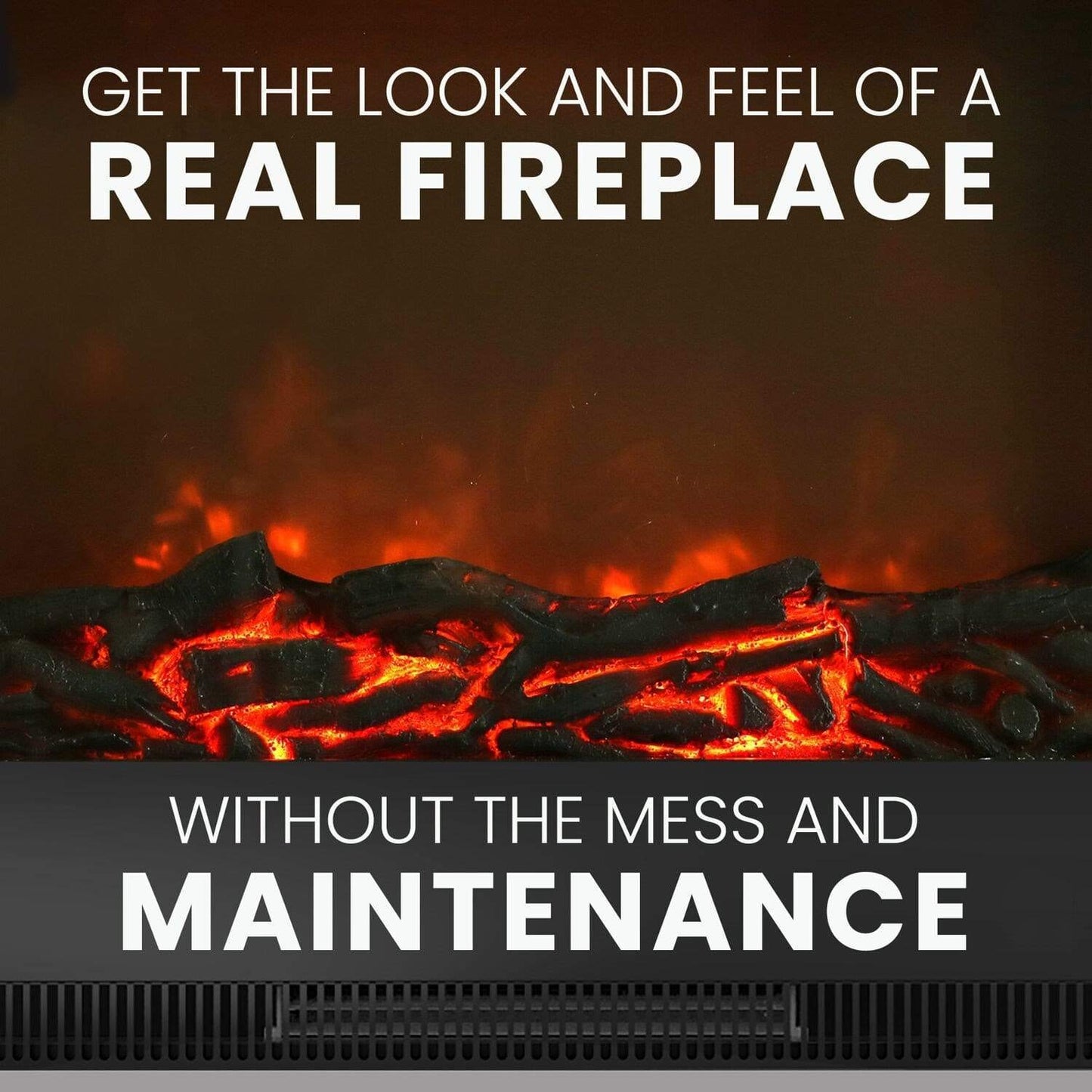 Cambridge 34-In. Sienna Electric Fireplace w/ 1500W Log Insert and Mahogany Mantel - CAMBR3437-1MAH