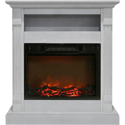 Cambridge Sienna 34 In. Electric Fireplace w/ 1500W Log Insert and Walnut Mantel - CAM3437-1WAL