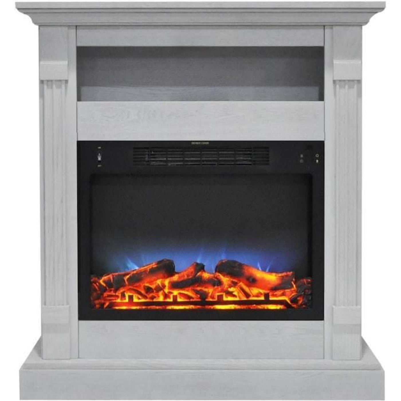 Cambridge Sienna 34 In. Electric Fireplace w/ Multi-Color LED Insert and Walnut Mantel - CAM3437-1WALLED