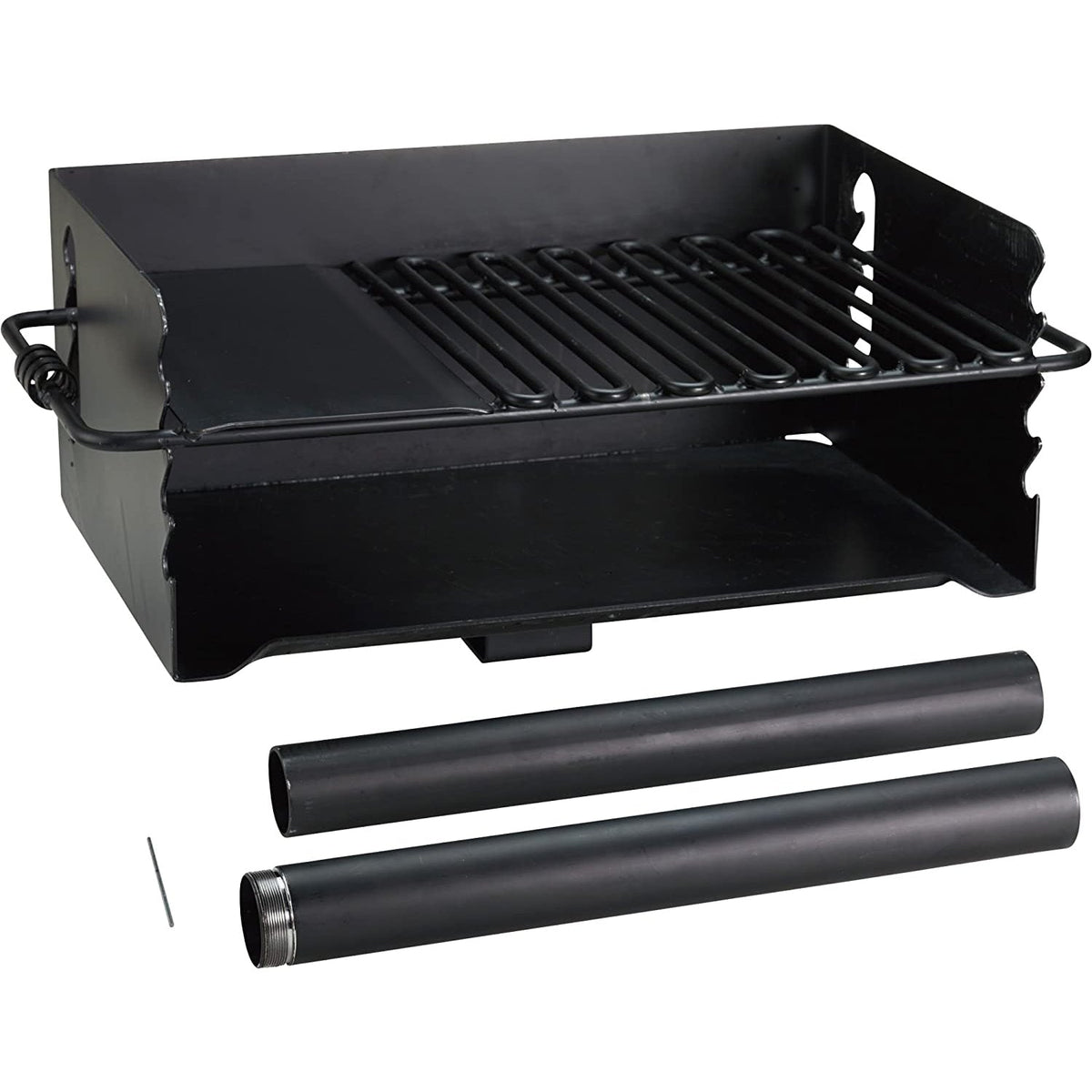 Pilot Rock Jumbo Park Style Steel Outdoor BBQ Charcoal Grill and Post, 2 Pack - 415881
