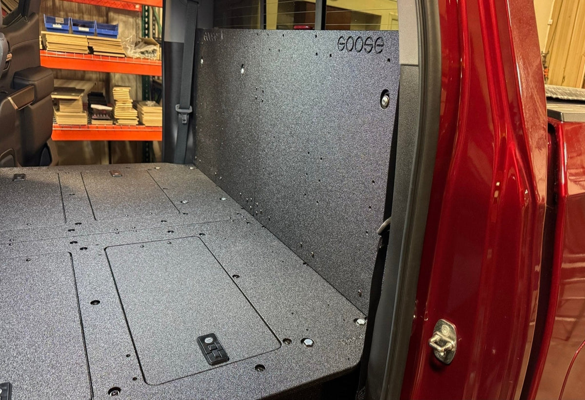 GOOSE GEAR CHEVY - SILVERADO - 4TH GEN - GMC - SIERRA - 2019-PRESENT - 5TH GEN - EXPLORE SERIES - CREW CAB - SEAT DELETE PLATE SYSTEM - SECOND ROW - 100% - 6302-GGR-SH