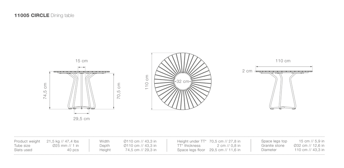 HOUE CIRCLE Outdoor Dining Table - Procure Décor