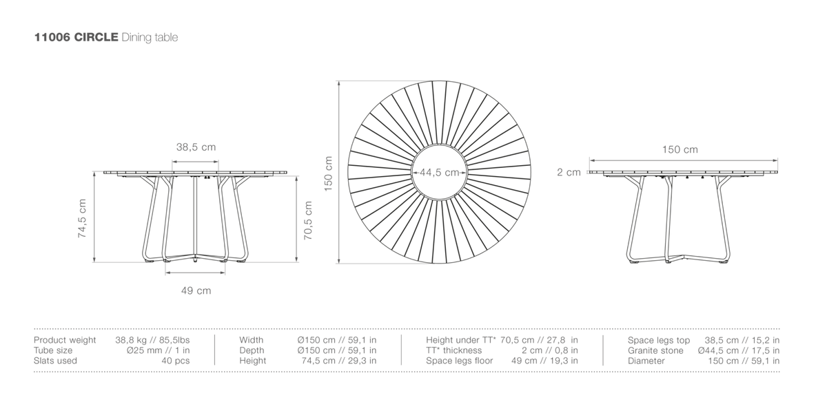 HOUE CIRCLE Outdoor Dining Table - Procure Décor