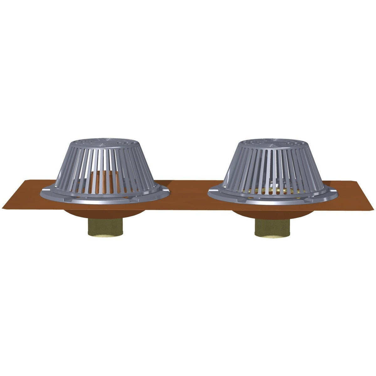 Copperlab Commercial Bottom Outlet Roof Drain with Overflow -  RDCRD2NH