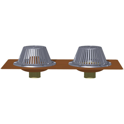 Copperlab Commercial Bottom Outlet Roof Drain with Overflow -  RDCRD2NH