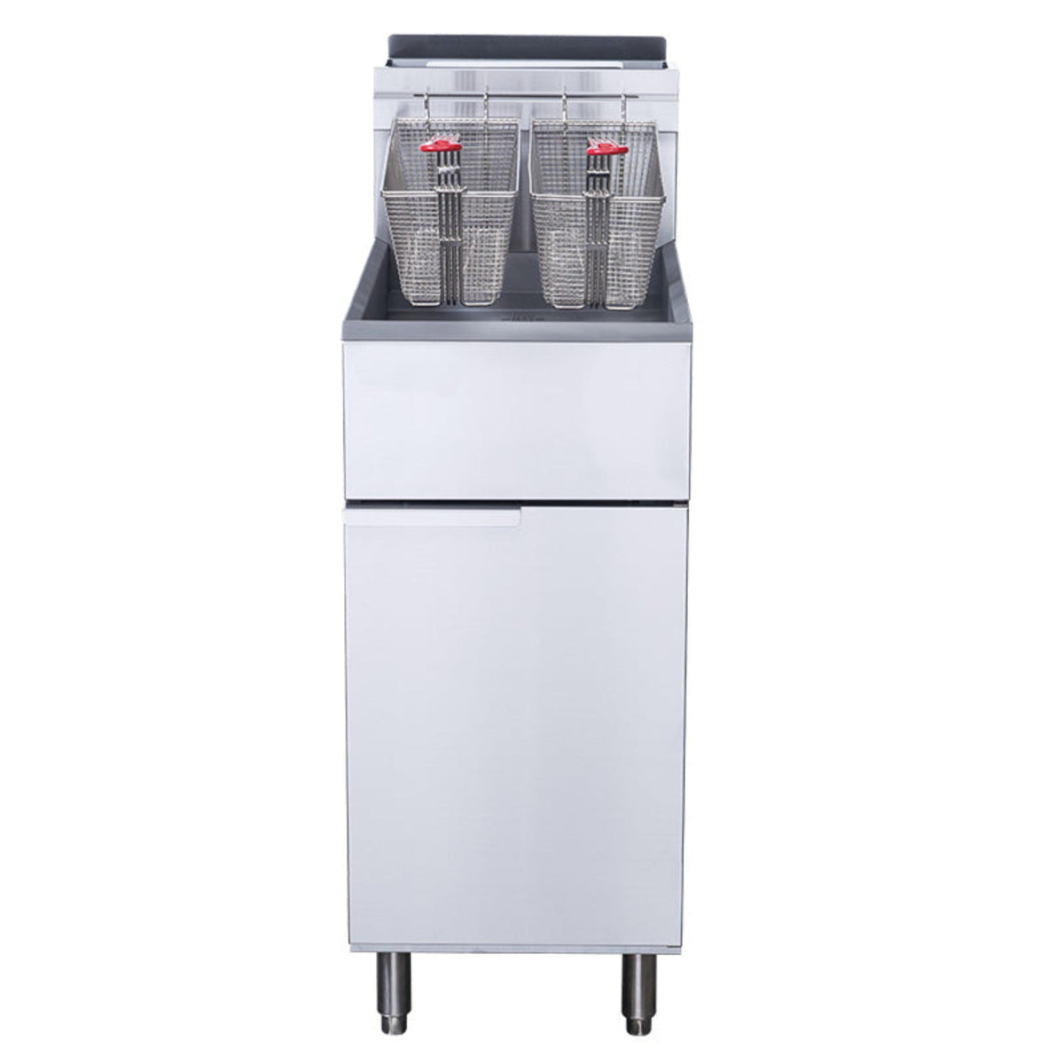Chef AAA - TCF3-NG Commercial 40lbs Natural Gas Fryer with 3 Tube Burners - TCF3-NG
