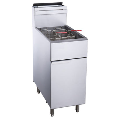 Chef AAA - TCF3-NG Commercial 40lbs Natural Gas Fryer with 3 Tube Burners - TCF3-NG