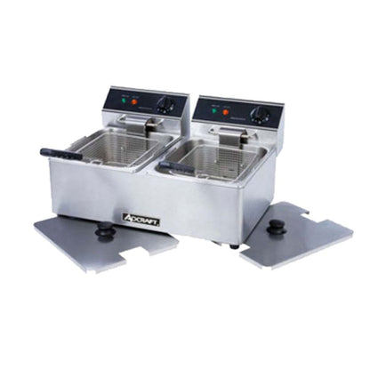Adcraft DF-6L/2 Double Split Pot Electric Countertop Fryer - 30 lbs. per Hour Capacity - DF-6L/2