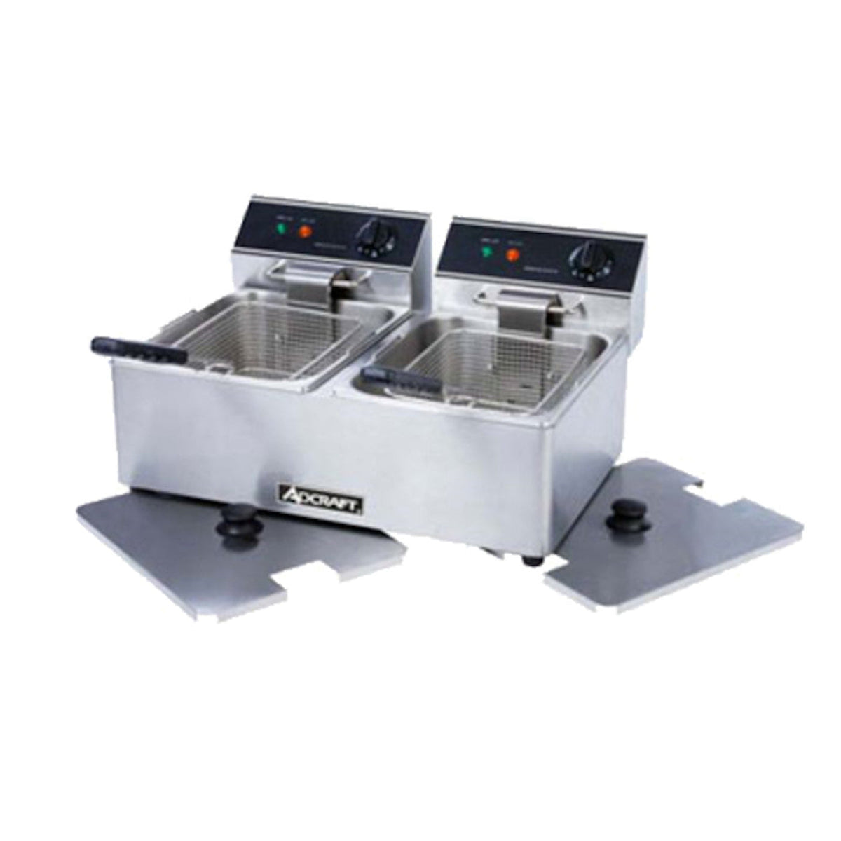 Adcraft DF-6L/2 Double Split Pot Electric Countertop Fryer - 30 lbs. per Hour Capacity - DF-6L/2