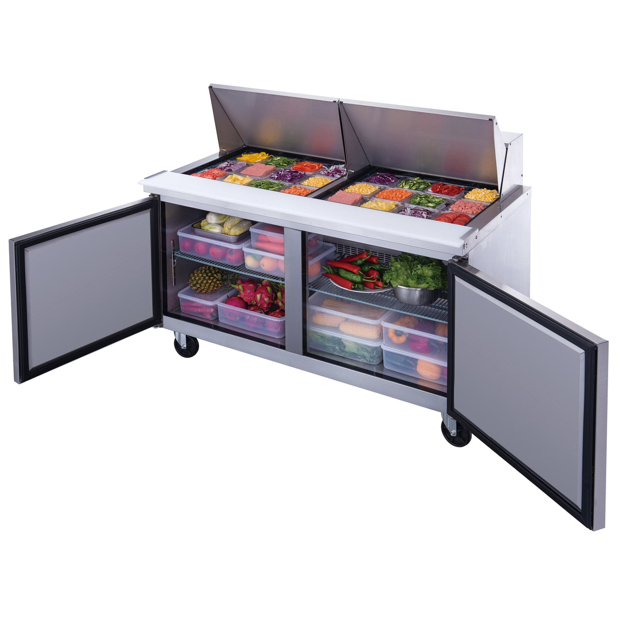 Chef AAA - TSP60M Commercial 60" 24 Pan Salad Sandwich Food Prep Table Refrigerator Mega Top - TSP60M