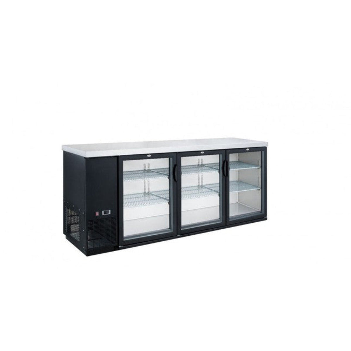 Chef AAA - TBB-72G-HC, Commercial 73" Glass Door Back Bar Refrigerator 19.2 cu.ft. - TBB-72G-HC