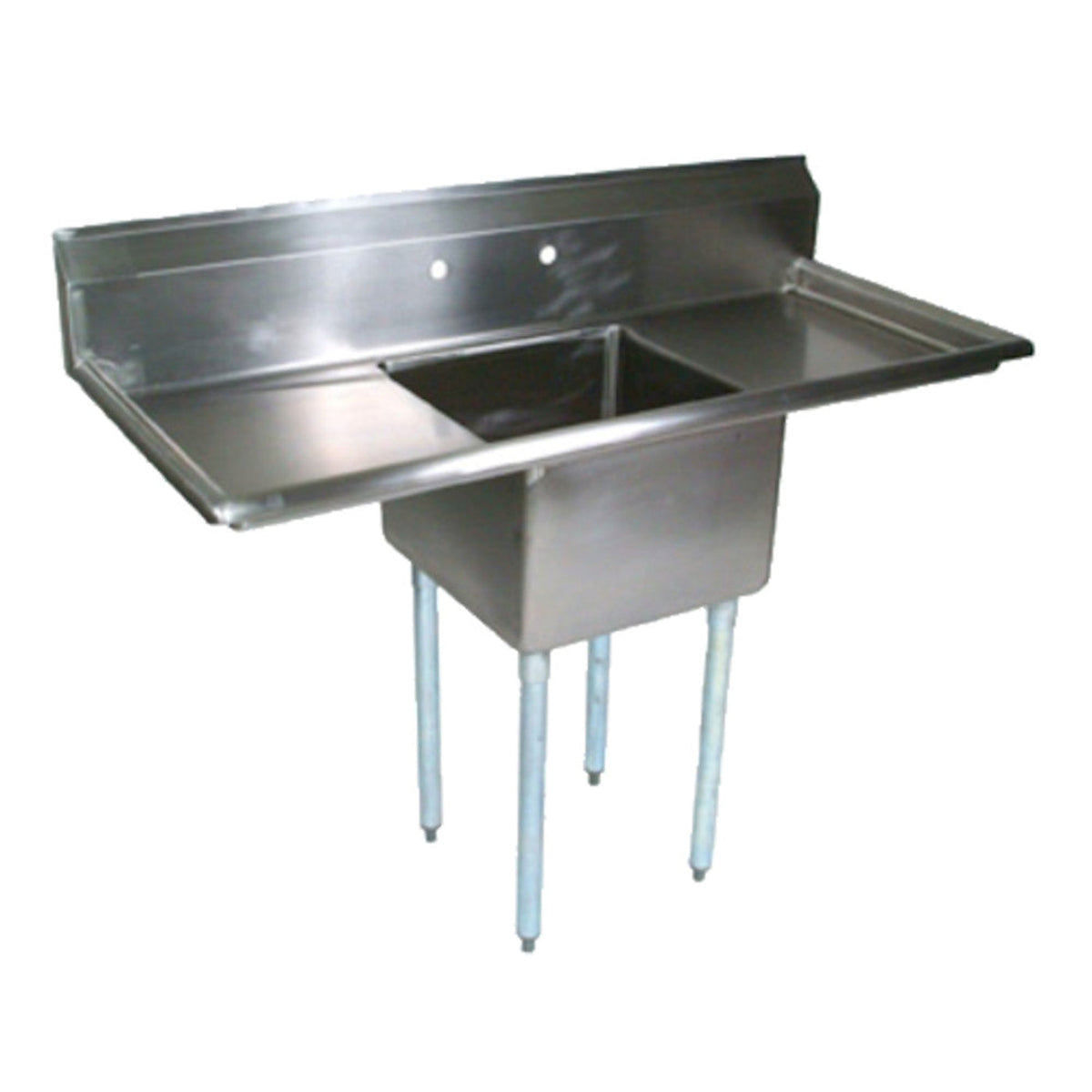 John Boos E1S8-1620-12T18 One-Compartment E-Series Sink with Two 18" Drainboards - JBE1S8162012T18