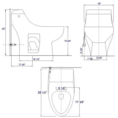 GREE EAGO One Piece High Efficiency Low Flush Eco-Friendly Ceramic Toilet - TB108