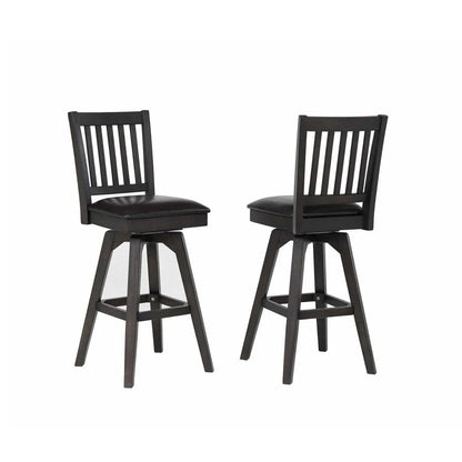 ECI Furniture Ashford 30" Slat Back Swivel Bar Stool with Vinyl Seat (Set of 2) - EC-1859-23-BS