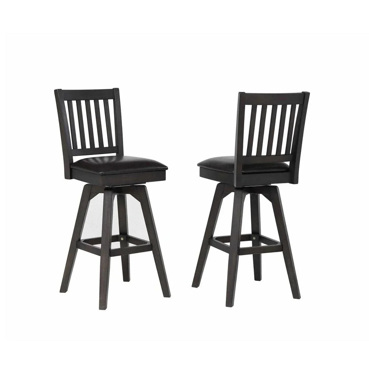 ECI Furniture Ashford 30" Slat Back Swivel Bar Stool with Vinyl Seat (Set of 2) - EC-1859-23-BS