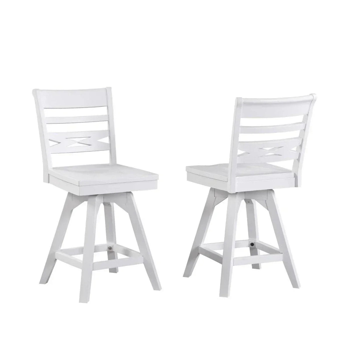 ECI Furniture Bianca Asbury Swivel 24" Counter Stool with Wood Seat (Set of 2) - 1060-01-CS2