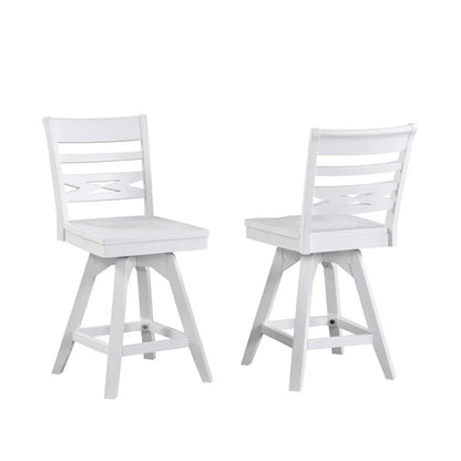ECI Furniture Bianca Asbury Swivel 24" Counter Stool with Wood Seat (Set of 2) - 1060-01-CS2