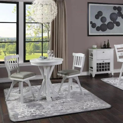 ECI Furniture Bianca Tulip Bar Swivel 30 Stool with Gray Vinyl Seat Set of 2 - EC-1060-01-BS1