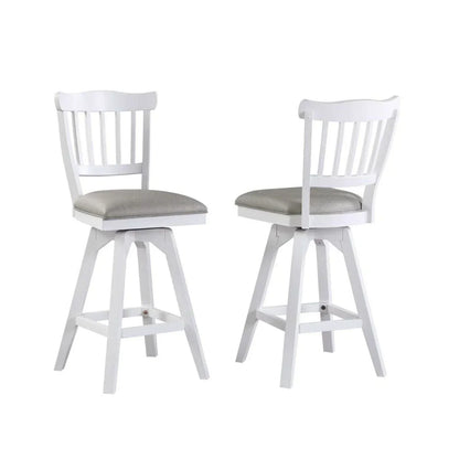 ECI Furniture Bianca Tulip Bar Swivel 30" Stool with Gray Vinyl Seat (Set of 2) - EC-1060-01-BS1