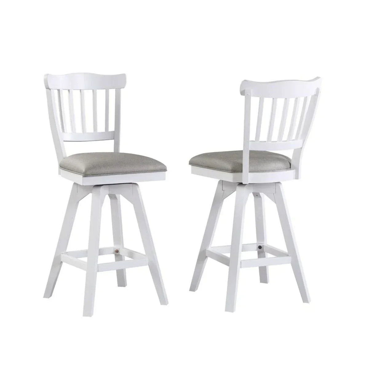 ECI Furniture Bianca Tulip Bar Swivel 30" Stool with Gray Vinyl Seat (Set of 2) - EC-1060-01-BS1