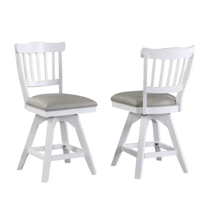 ECI Furniture Bianca Tulip Counter Swivel 24" Stool with Gray Vinyl Seat (Set of 2) - EC-1060-01-CS1