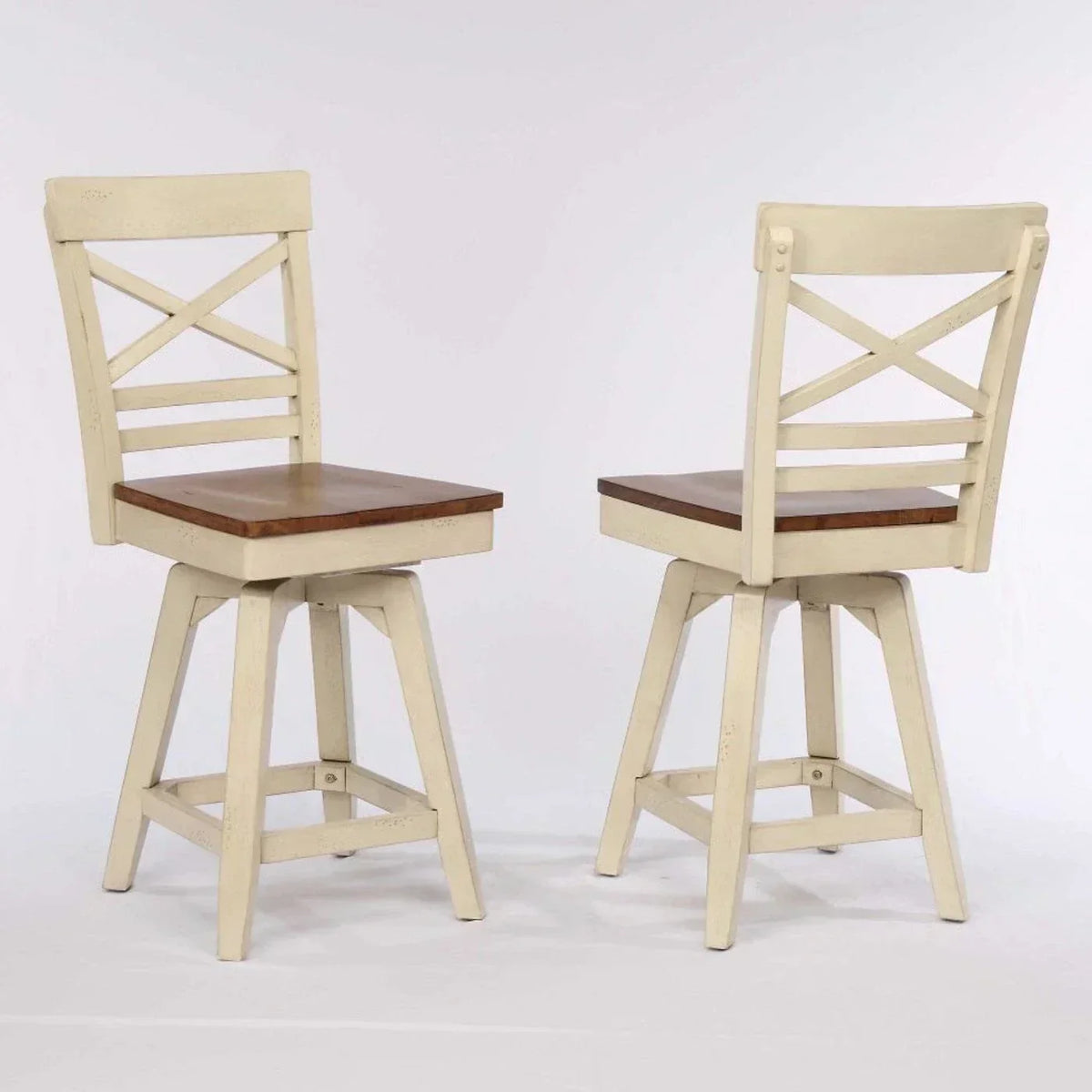ECI Furniture Choices X Back Counter Height Stool with Acacia Finished Seat 2pcs - 0737-20-CS1