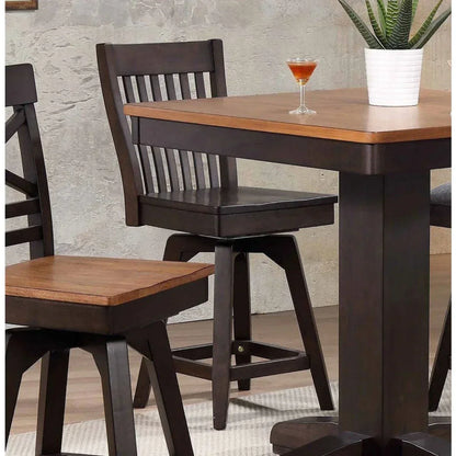 ECI Furniture Choices Slat Back Seat, Barstool Height Stool 2pcs - 0738-20-BS1