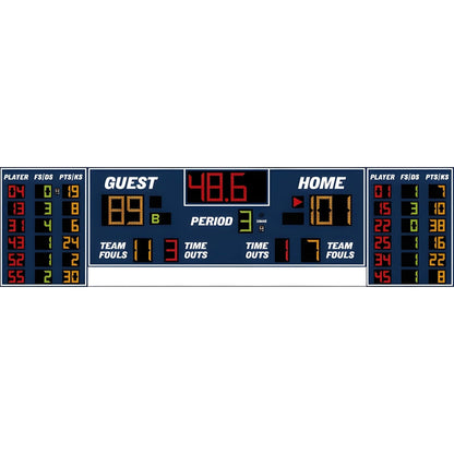 Electro-Mech Basketball/Volleyball Scoreboard With 6-Player Stat Panels - LX2576