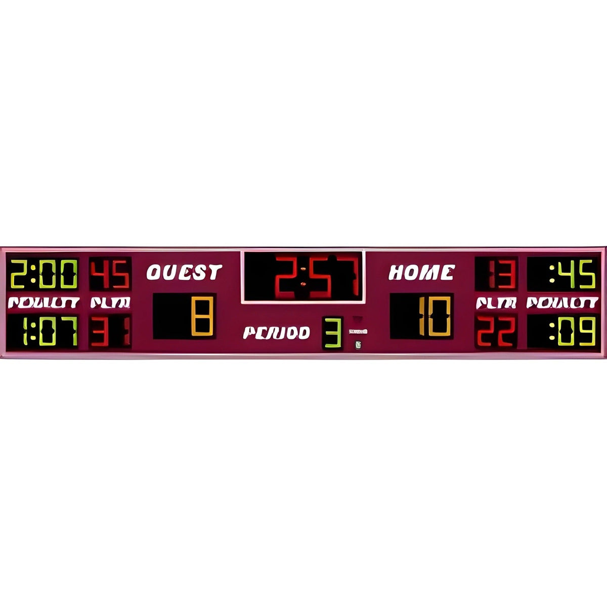 Electro-Mech Wide Hockey Scoreboard With Penalty Timers And Player Numbers - LX8440