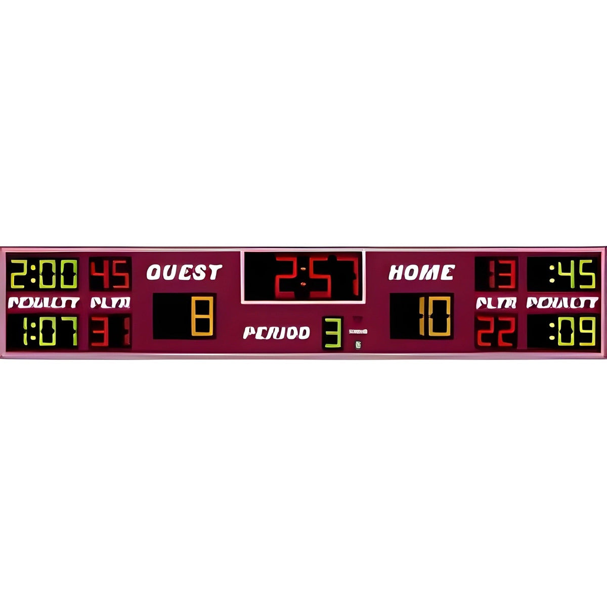 Electro-Mech Wide Hockey Scoreboard With Penalty Timers And Player Numbers - LX8440