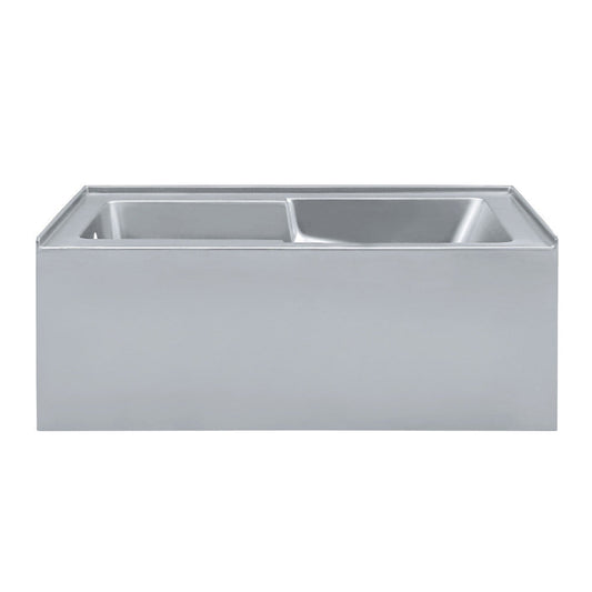 Char-Griller Voltaire 60" x 32" Right-Hand Drain Alcove Bathtub with Apron and Armrest in Mat - 1769836500612_30