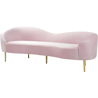 Meridian Furniture Ritz Contemporary Velvet Sofa in Pink - 659Pink-S