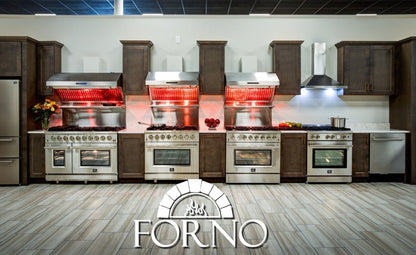 Forno 3-Piece Appliance Package - 36-Inch Gas Range, Pro-Style Refrigerator, and Dishwasher in Stainless Steel - AP3-60S-6244-36