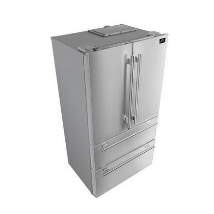 Forno 3-Piece Appliance Package - 48-Inch Gas Range, French Door Refrigerator, and Dishwasher in Stainless Steel - AP3-6244-48