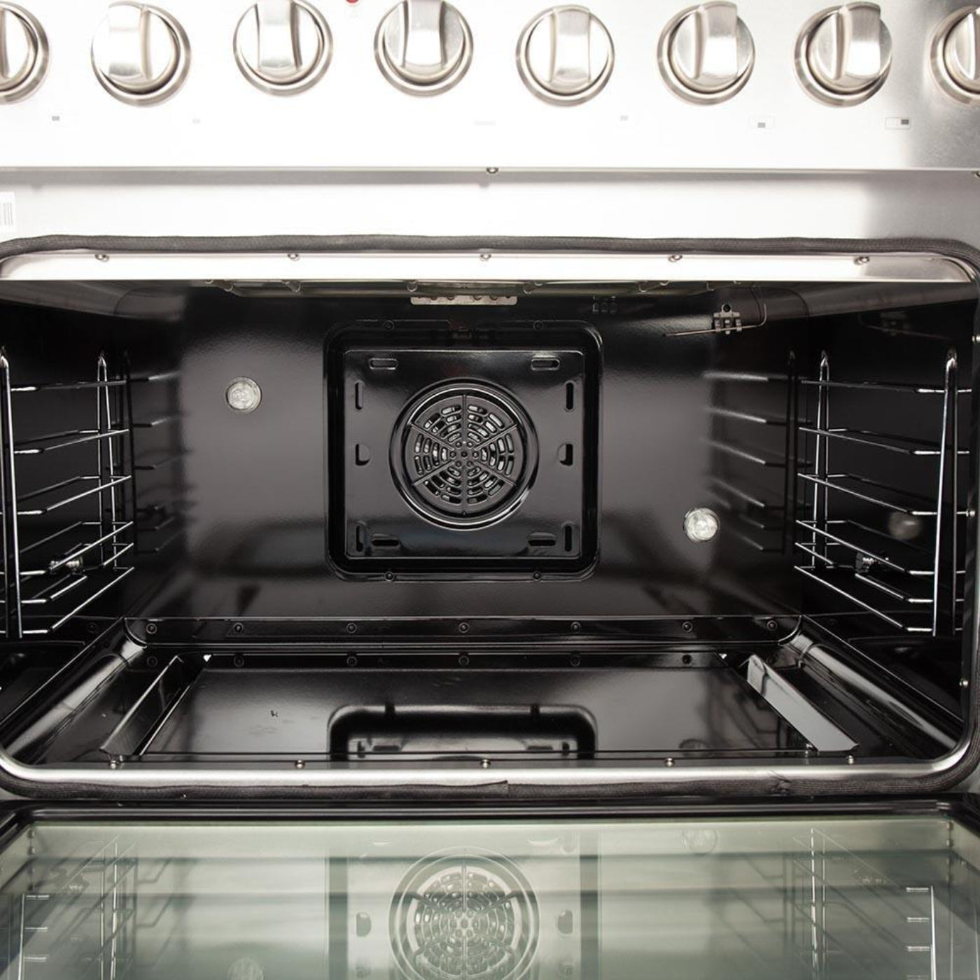 Forno 4-Piece Appliance Package - 36-Inch Dual Fuel Range, Refrigerator, Wall Mount Hood with Backsplash, & 3-Rack Dishwasher in Stainless Steel - AP4-6156-36