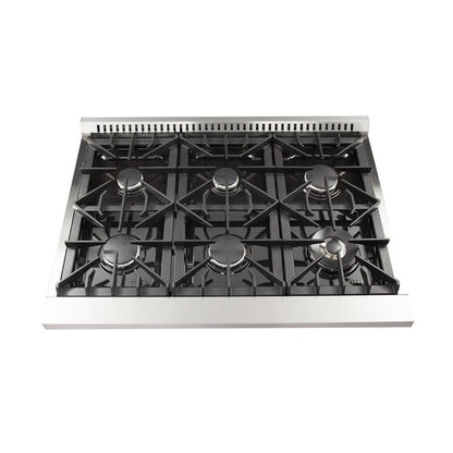 Forno 5-Piece Appliance Package - 36-Inch Dual Fuel Range, Refrigerator, Wall Mount Hood, 24-Inch Microwave Drawer, & 3-Rack Dishwasher in Stainless Steel - APR5-6156-36-H-MWD