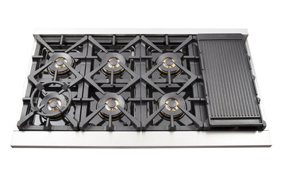 Forno 5-Piece Pro Appliance Package - 48-Inch Gas Range, Refrigerator, Wall Mount Hood with Backsplash, 24-Inch Microwave Oven, & 3-Rack Dishwasher in Stainless Steel - AP5-6260-48-MWO