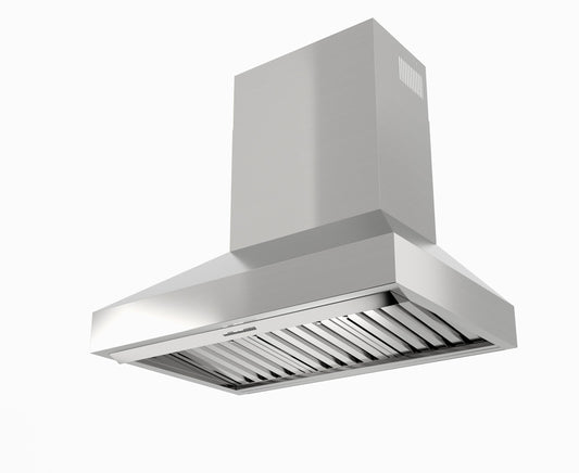 XO APPLIANCE XOVV248KSE 48in Pro Wall Chimney Hood in Stainless Steel Straight Lip 1000 CFM in Stainless Steel - XOVV248KSE