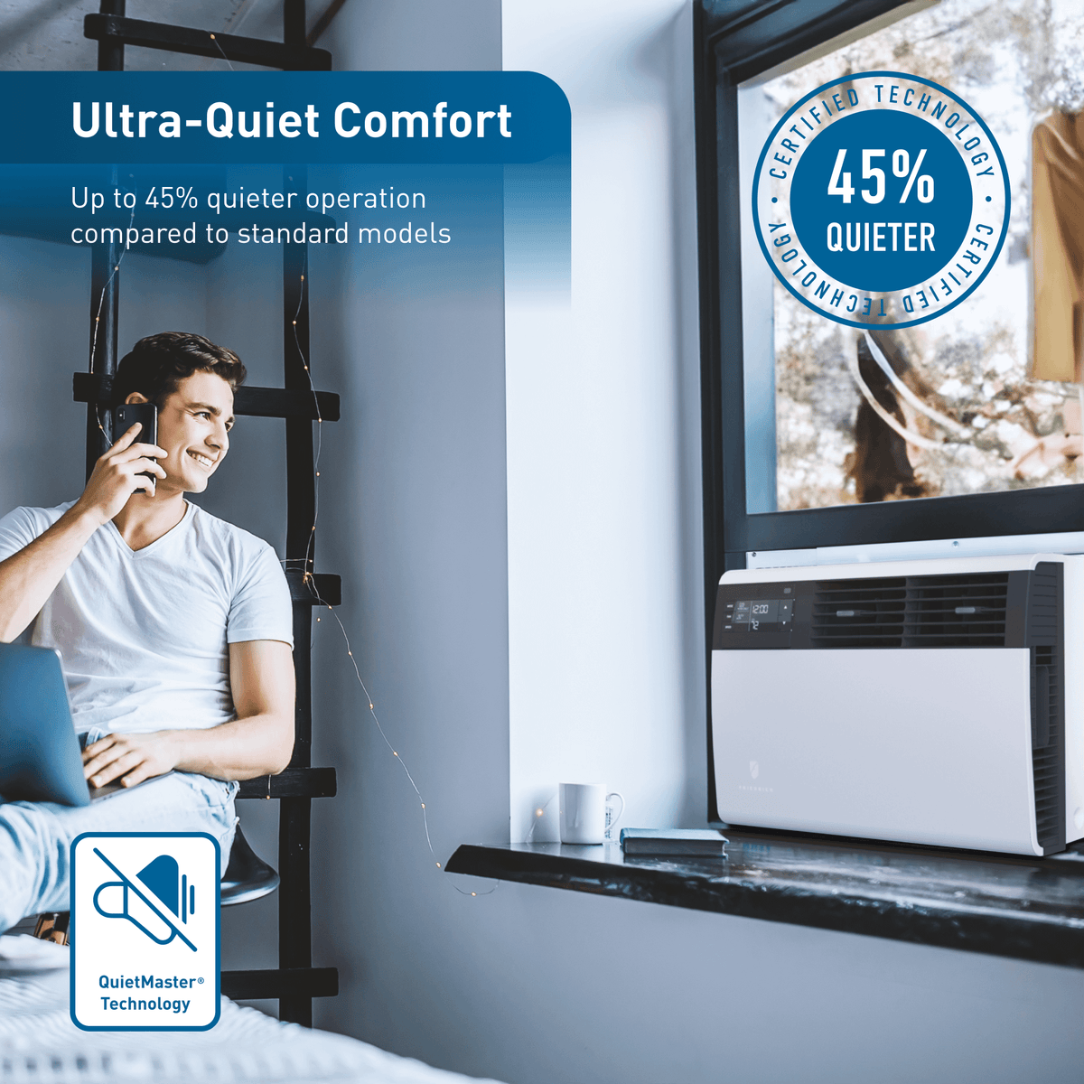 FRIEDRICH KCVS12B30A Friedrich K hl Inverter 12,000 BTU 230V Smart Window/Wall Air Conditioner - Cool only