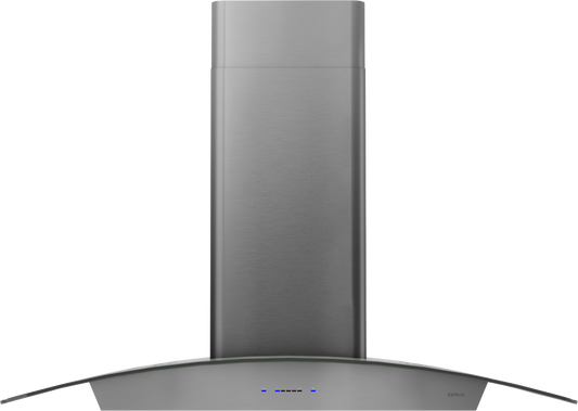 ZEPHYR Ravenna Wall, 90cm, Black SS+Gray Glass, LED Black in Stainless Steel - ZRVM90CBSGG