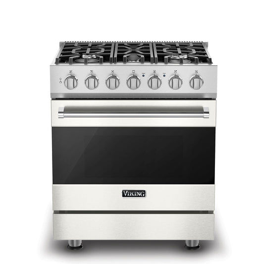 VIKING 30" Self-Cleaning Dual Fuel Range Viking 3 Series White - RVDR33025BPWLP