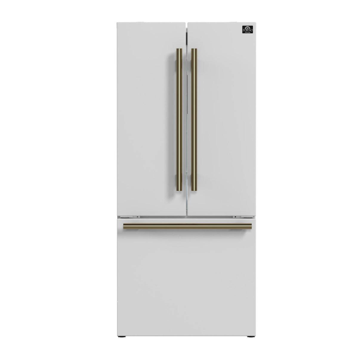 FORNO FFFFD197431WHT Forno Gallipoli Espresso 30-Inch White French Door Refrigerator, Bottom Freezer, 17.5 Cu. Ft., No Frost, Ice Maker - FFFFD197431WHT