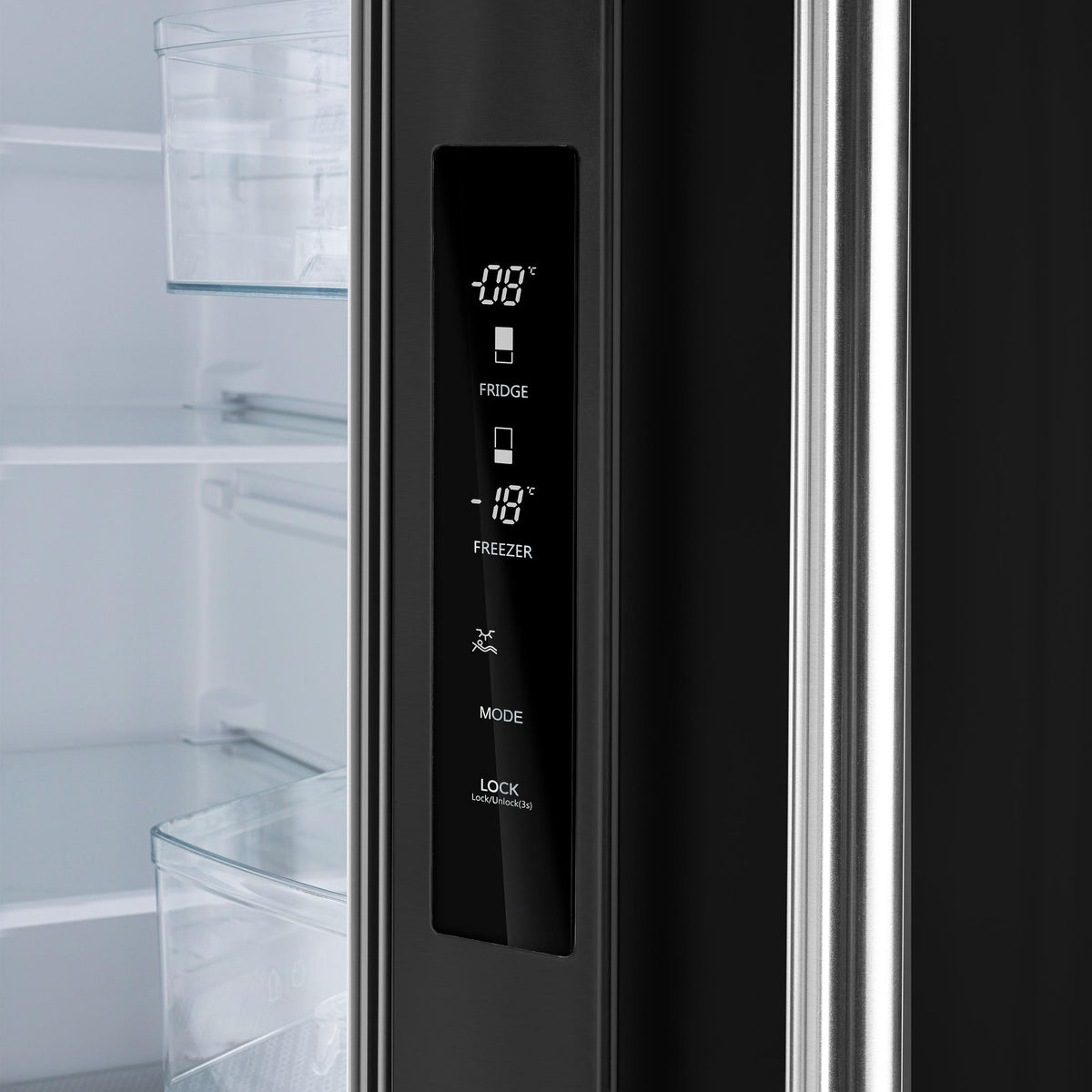 FORNO FFFFD197431BLK Forno Gallipoli Espresso 30-Inch Black French Door Refrigerator, Bottom Freezer, 17.5 Cu. Ft., No Frost, Ice Maker