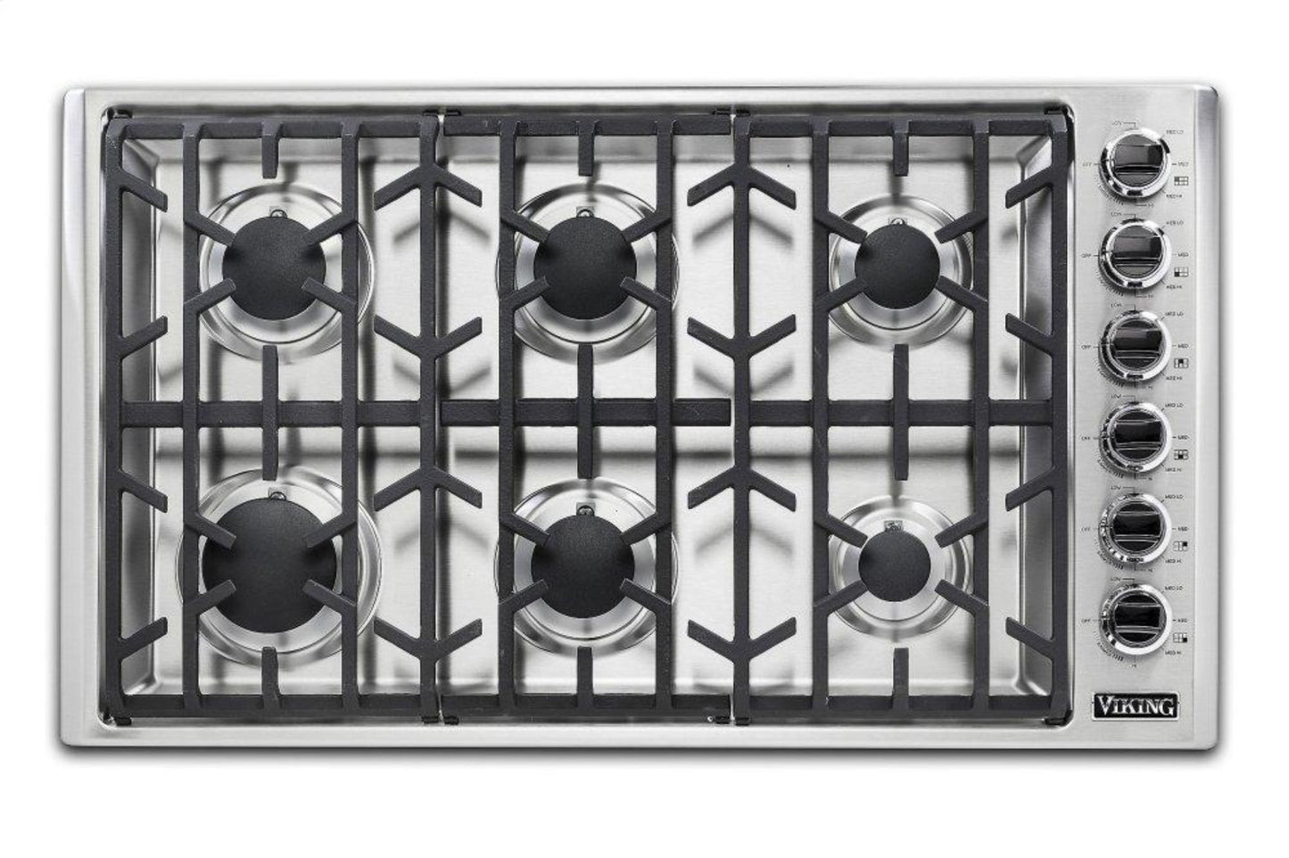 VIKING x36" Gas Cooktop - VGSU5361 in Stainless Steel - VGSU53616BSSLP