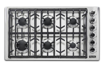 VIKING x36" Gas Cooktop - VGSU5361 in Stainless Steel - VGSU53616BSSLP