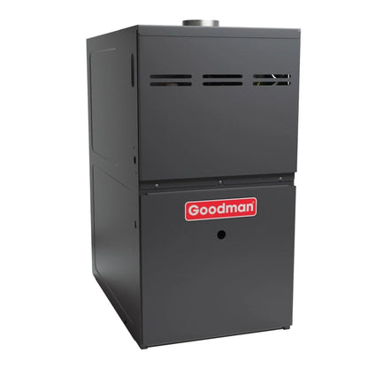 Goodman - 2 Ton/80,000 BTU 80% AFUE Low NOx Gas Furnace and Air Conditioner System - Horizontal - 14.5 SEER2 - R32 - GLXS4BA2410 / CHPTA2426B3 / GM9C800804BX
